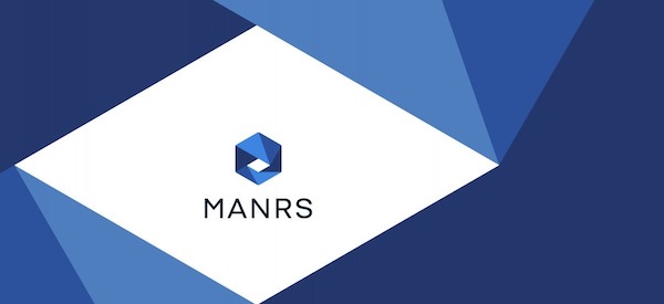 MANRS logo on white and blue background